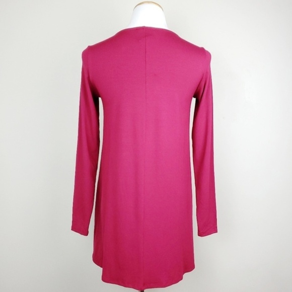 Eileen Fisher Women's Red Bateau Neck Tunic Long Sleeve Top - Size XXS - Picture 3 of 4